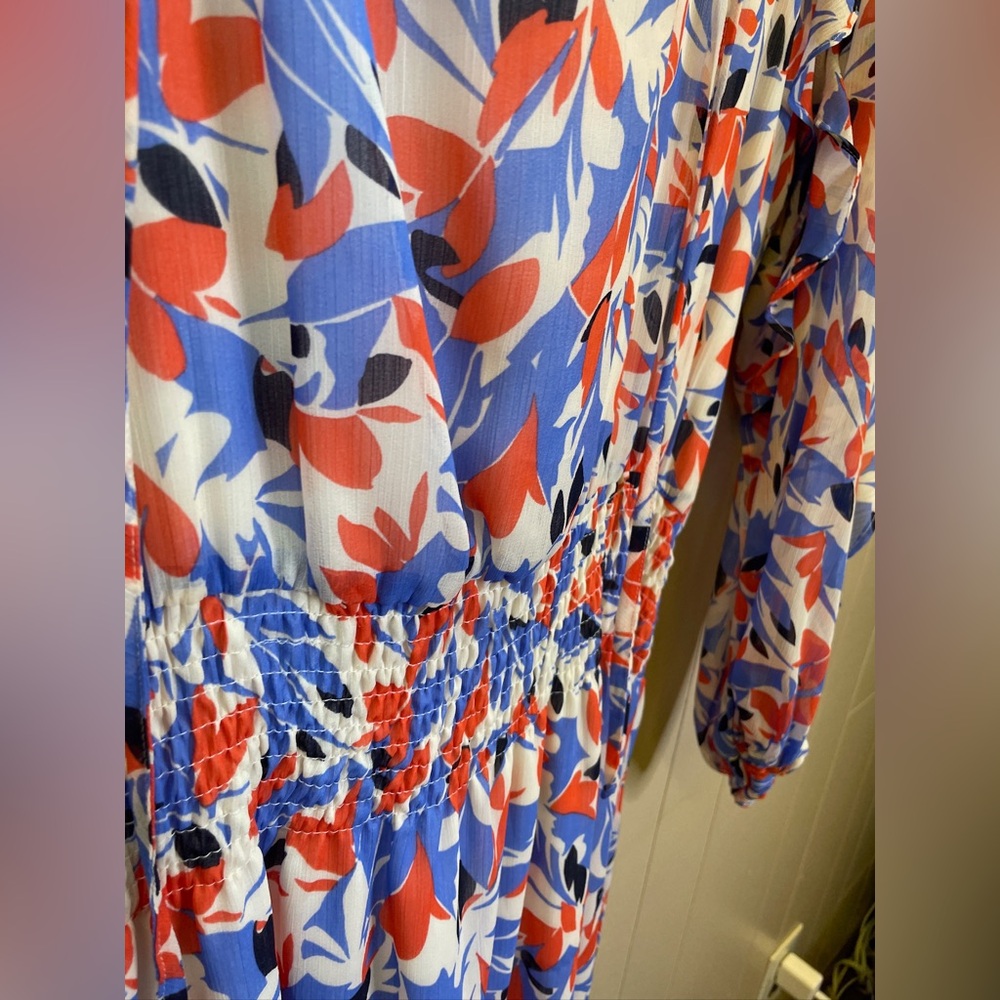 Lauren Ralph Lauren Georgette Allover Floral Mini Dress Size 16 Multi - Picture 7 of 10